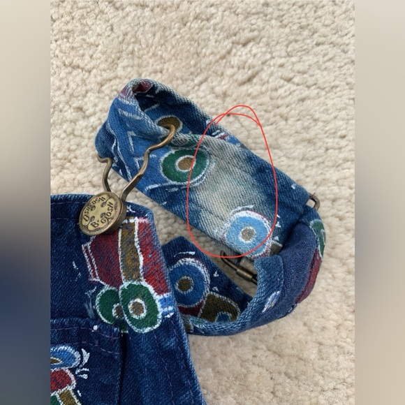 Vintage Oshkosh Size 3T Construction Denim Shorts Overalls - Picture 10 of 12
